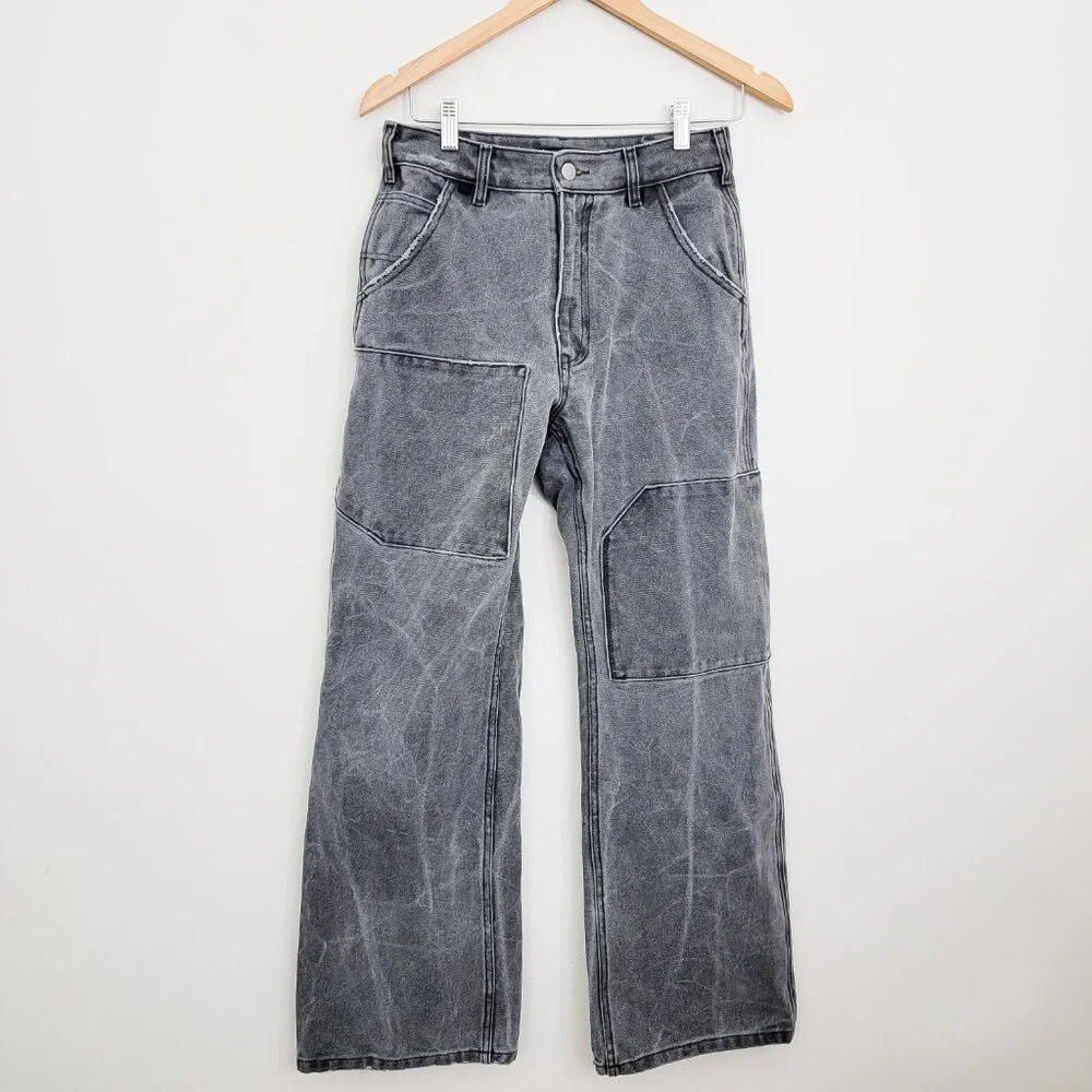 Acne Studios Palma Patch Canvas Work Pants in Carbon Grey XXS 28